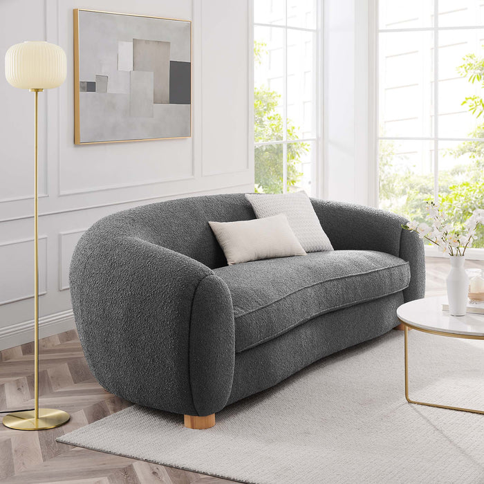 Abundant Boucle Upholstered Fabric Sofa