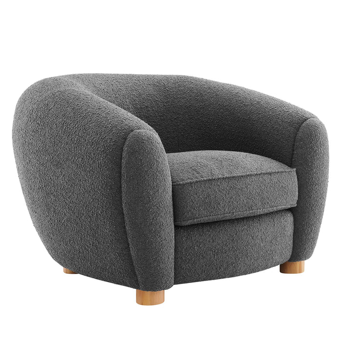 Abundant Boucle Upholstered Fabric Armchair