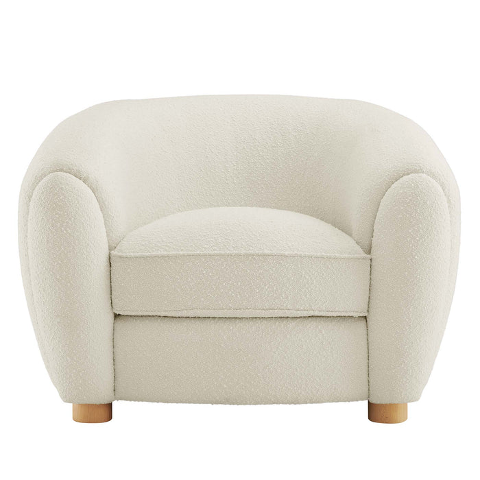 Abundant Boucle Upholstered Fabric Armchair