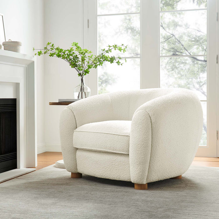 Abundant Boucle Upholstered Fabric Armchair