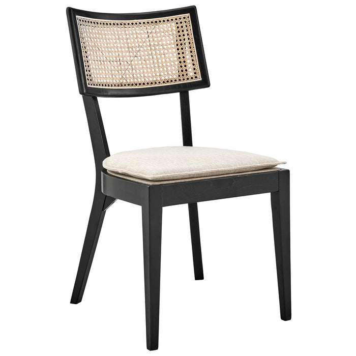 Caledonia Fabric Upholstered Wood Dining Chair Set of 2