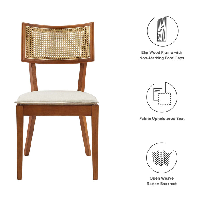 Caledonia Fabric Upholstered Wood Dining Chair Set of 2