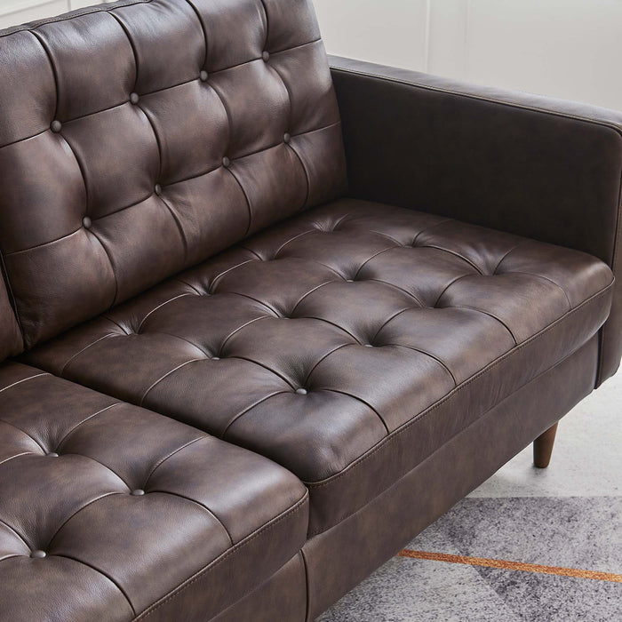 Exalt Tufted Leather Sofa