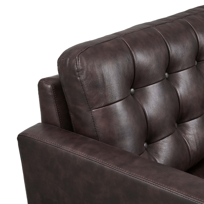 Exalt Tufted Leather Loveseat