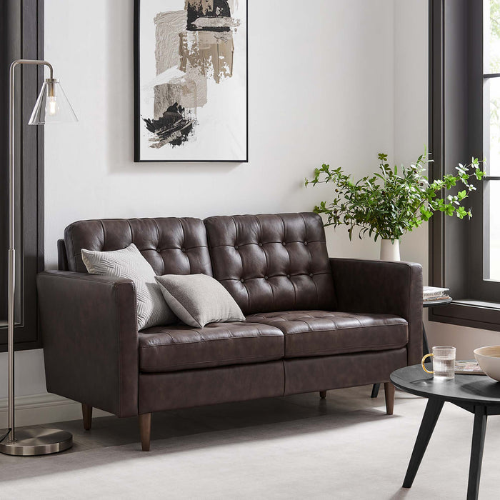 Exalt Tufted Leather Loveseat