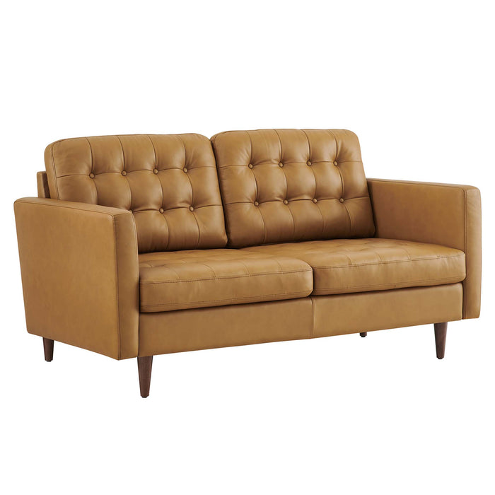 Exalt Tufted Leather Loveseat