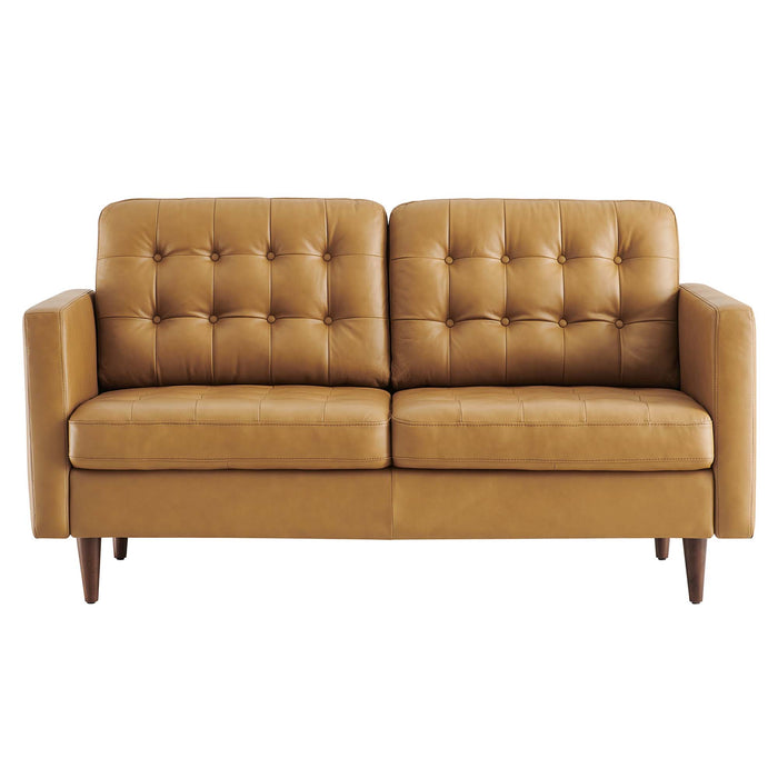 Exalt Tufted Leather Loveseat