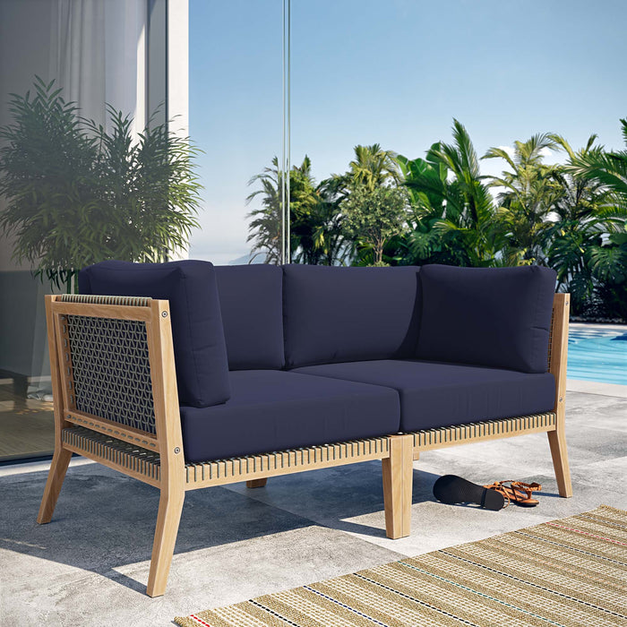 Clearwater Outdoor Patio Teak Wood Loveseat