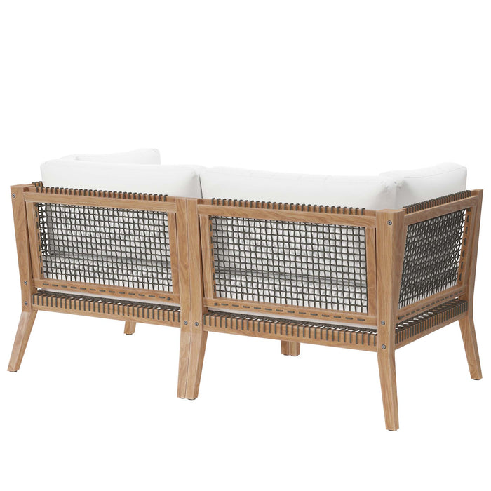 Clearwater Outdoor Patio Teak Wood Loveseat