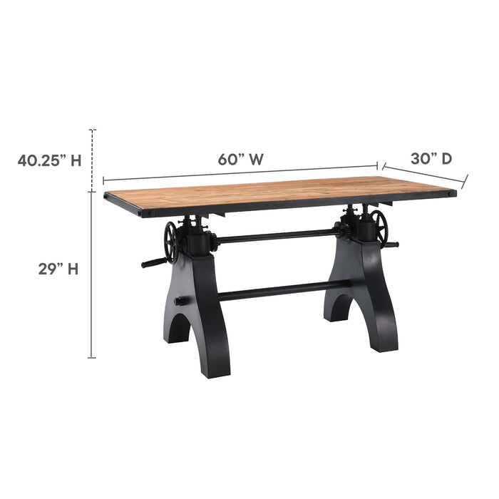 Genuine 60" Crank Adjustable Height Dining Table and Computer Desk