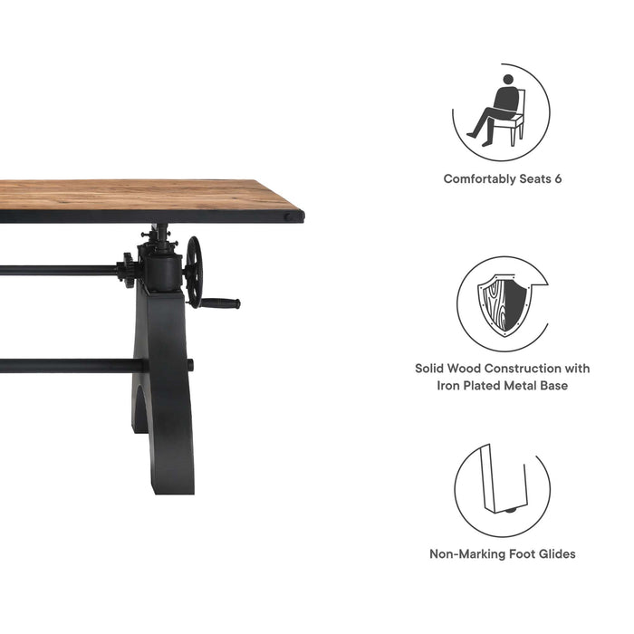 Genuine 60" Crank Adjustable Height Dining Table and Computer Desk