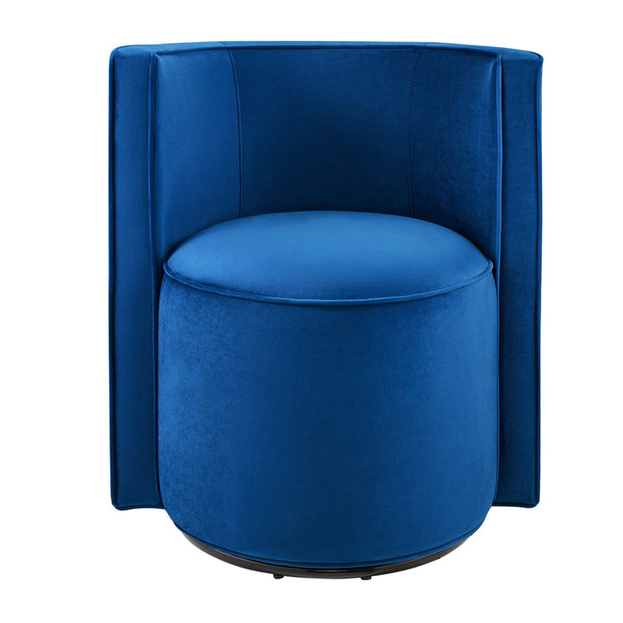 Della Performance Velvet Fabric Swivel Chair