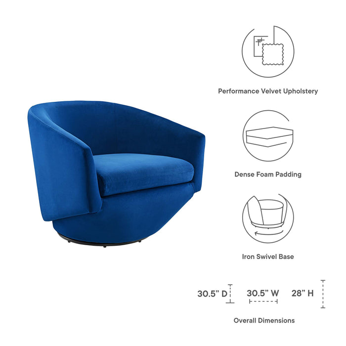 Series Performance Velvet Fabric Swivel Chair