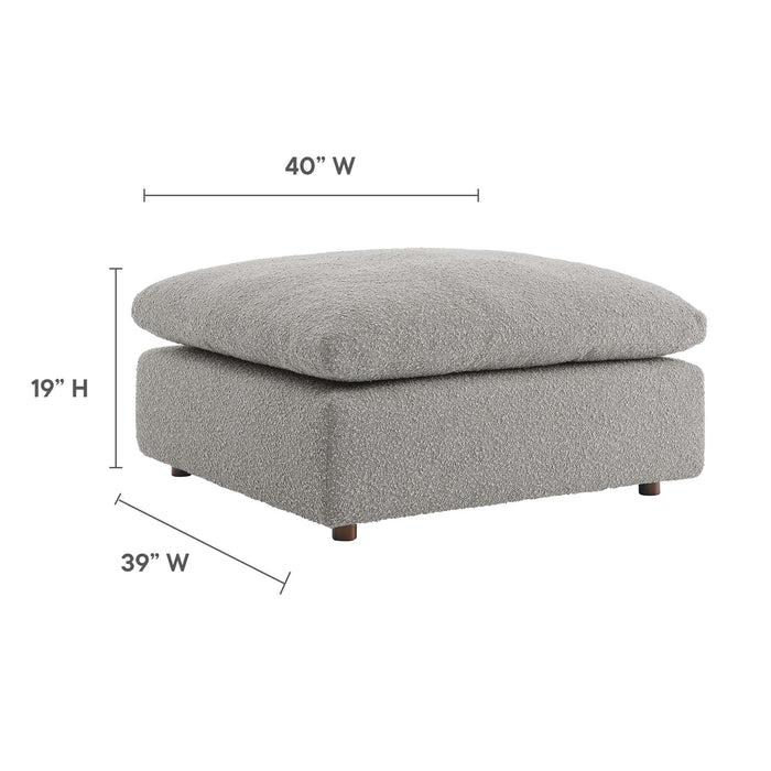 Commix Down Filled Overstuffed Boucle Fabric Ottoman