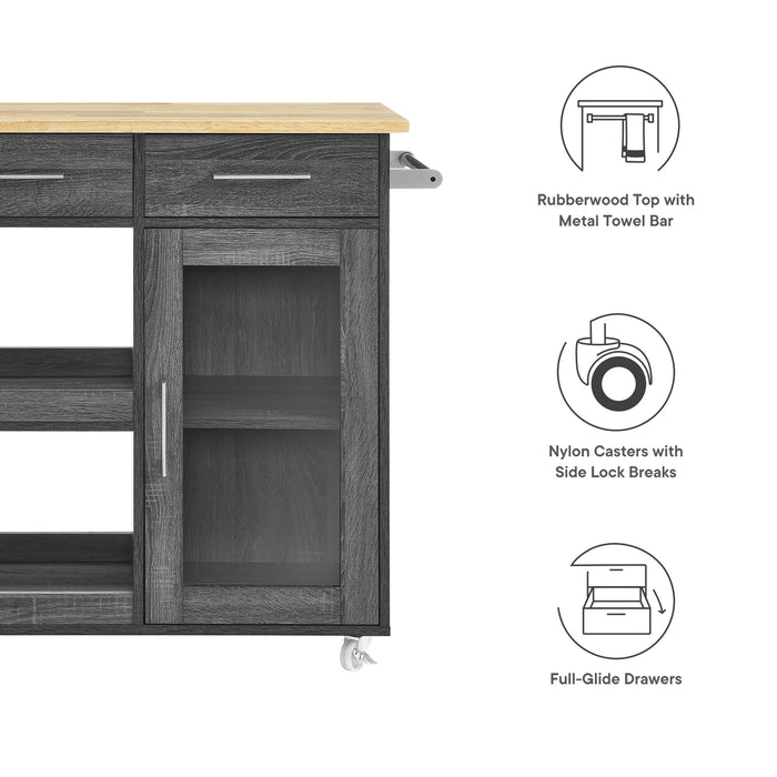 Culinary Kitchen Cart With Towel Bar