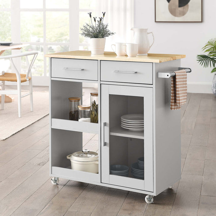 Culinary Kitchen Cart With Towel Bar