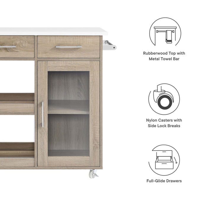 Culinary Kitchen Cart With Towel Bar