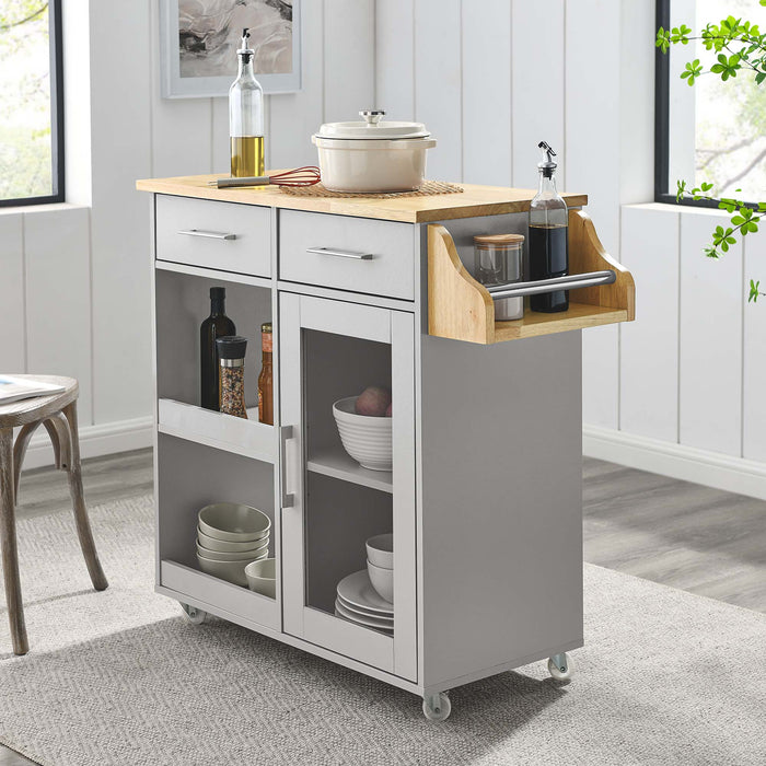 Culinary Kitchen Cart With Spice Rack