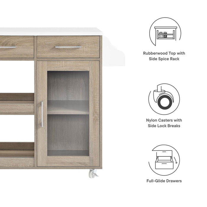 Culinary Kitchen Cart With Spice Rack