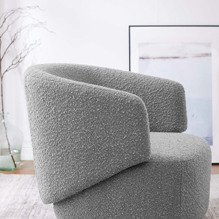 Celestia Boucle Fabric Swivel Chair