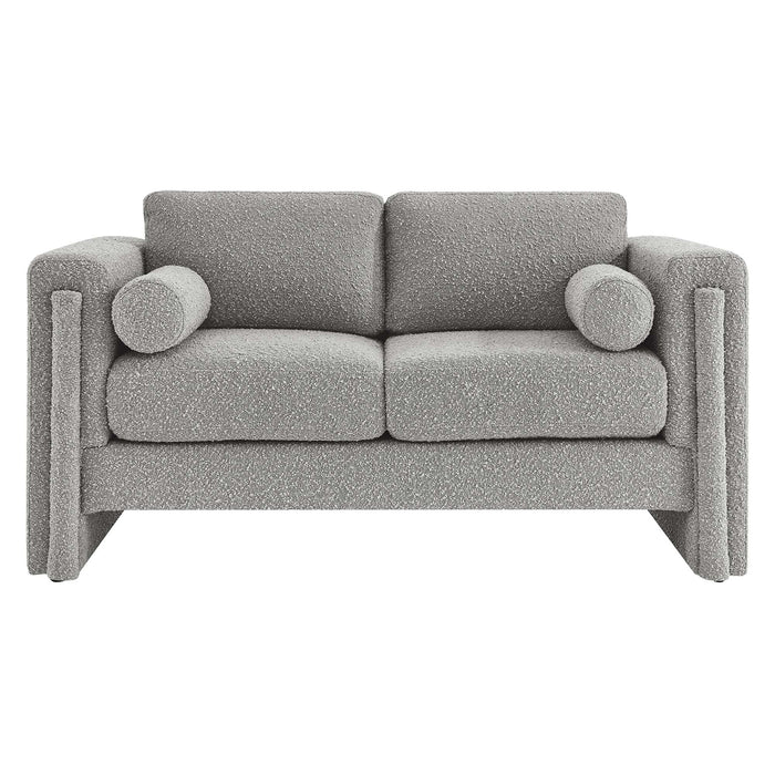 Visible Boucle Fabric Loveseat