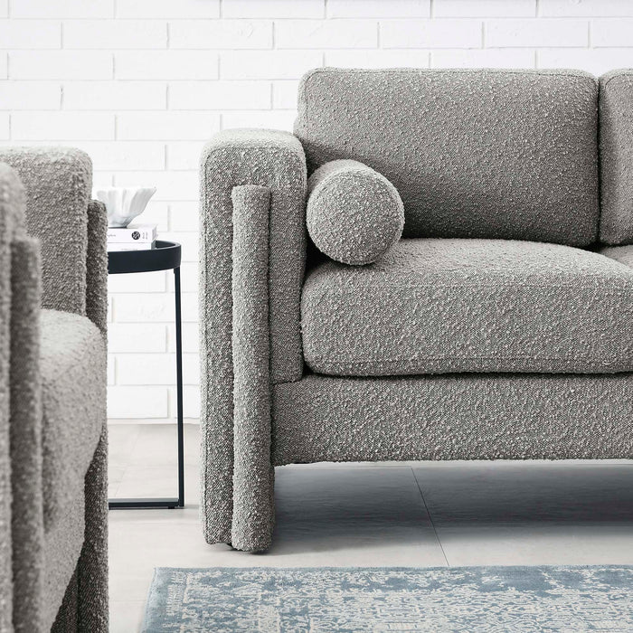 Visible Boucle Fabric Loveseat