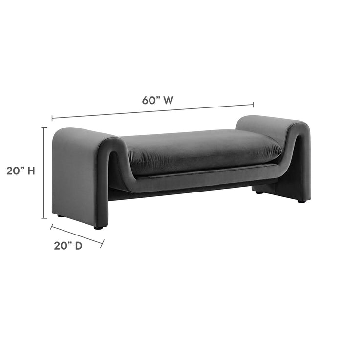 Waverly Performance Velvet Bench