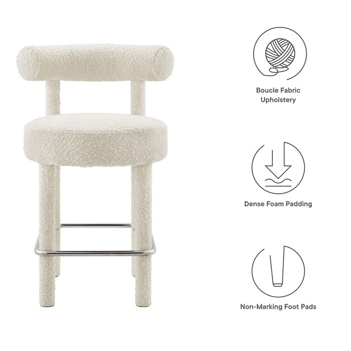 Toulouse Boucle Fabric Counter Stool