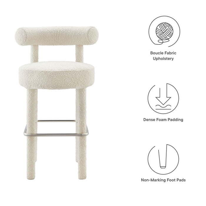 Toulouse Boucle Fabric Bar Stool