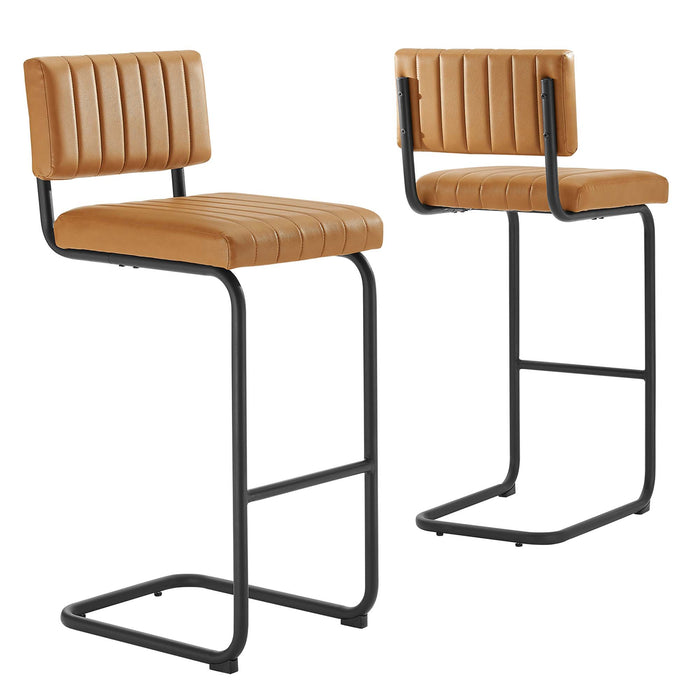 Parity Vegan Leather Bar Stools - Set of 2