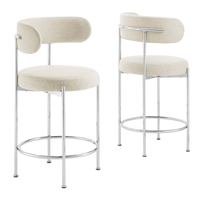 Albie Fabric Counter Stools - Set of 2