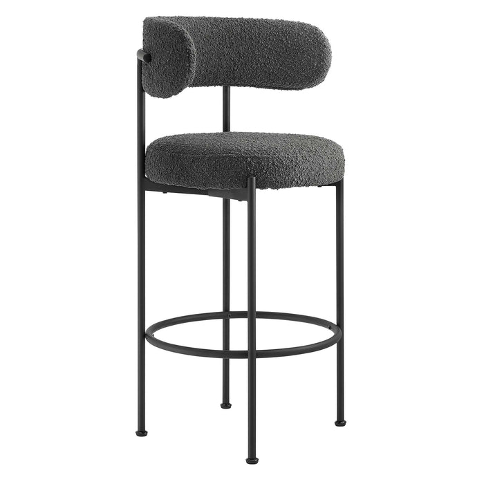 Albie Boucle Fabric Bar Stools - Set of 2