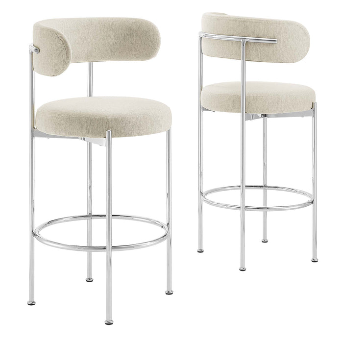 Albie Fabric Bar Stools - Set of 2