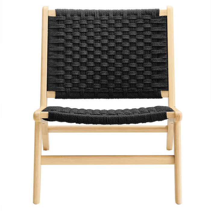 Saoirse Woven Rope Wood Accent Lounge Chair