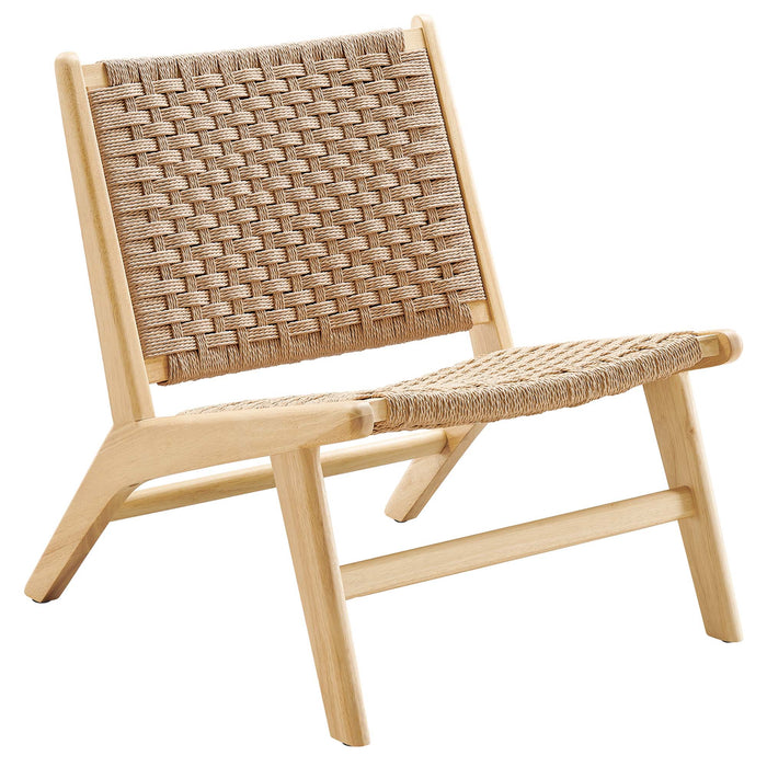 Saoirse Woven Rope Wood Accent Lounge Chair