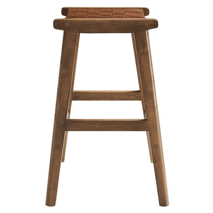 Saoirse Faux Leather Wood Counter Stool - Set of 2