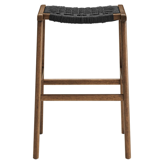 Saoirse Woven Rope Wood Bar Stool - Set of 2