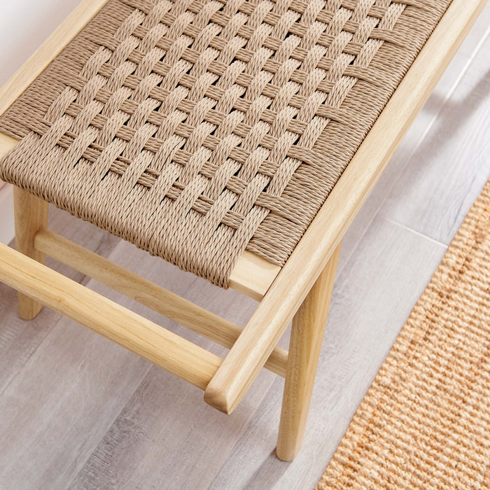 Saoirse 47" Wove Rope Wood Bench