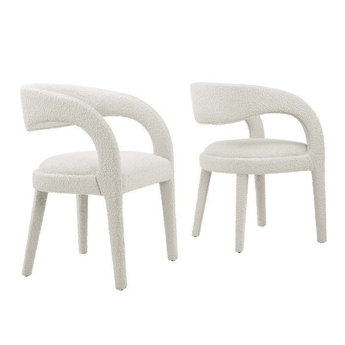 Pinnacle Boucle Upholstered Dining Chair Set of Two