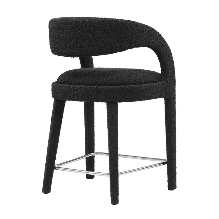 Pinnacle Boucle Upholstered Counter Stool Set of Two