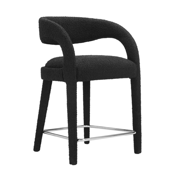 Pinnacle Boucle Upholstered Counter Stool Set of Two