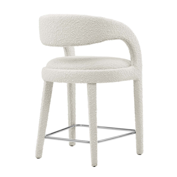 Pinnacle Boucle Upholstered Counter Stool Set of Two