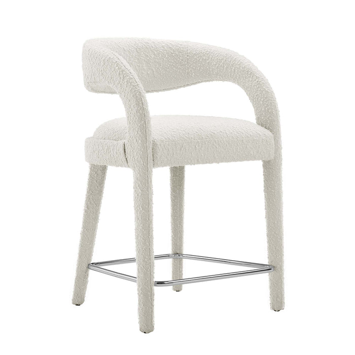 Pinnacle Boucle Upholstered Counter Stool Set of Two