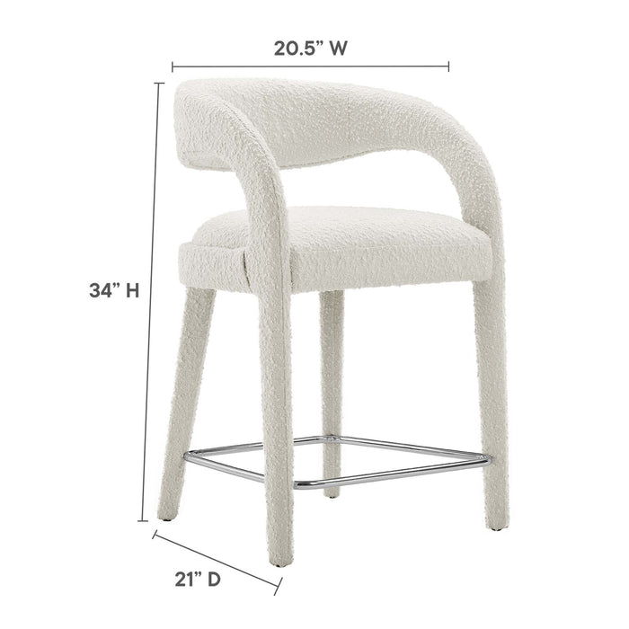 Pinnacle Boucle Upholstered Counter Stool Set of Two