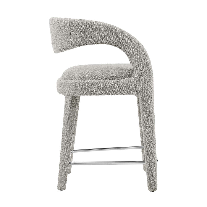 Pinnacle Boucle Upholstered Counter Stool Set of Two