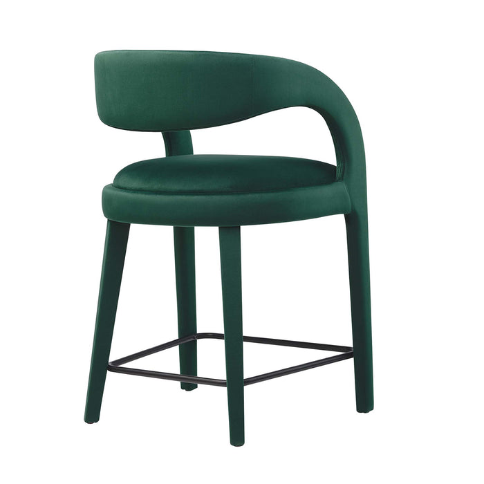 Pinnacle Performance Velvet Counter Stool Set of Two