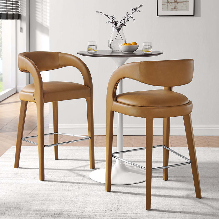 Pinnacle Vegan Leather Bar Stool Set of Two