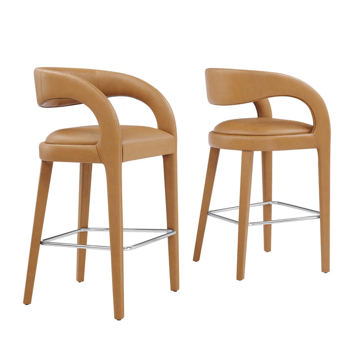 Pinnacle Vegan Leather Bar Stool Set of Two