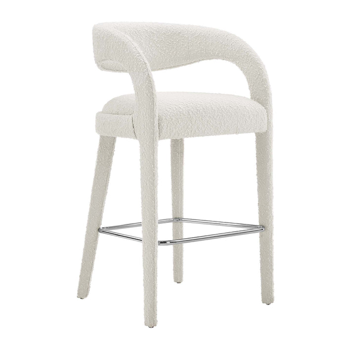 Pinnacle Boucle Upholstered Bar Stool Set of Two