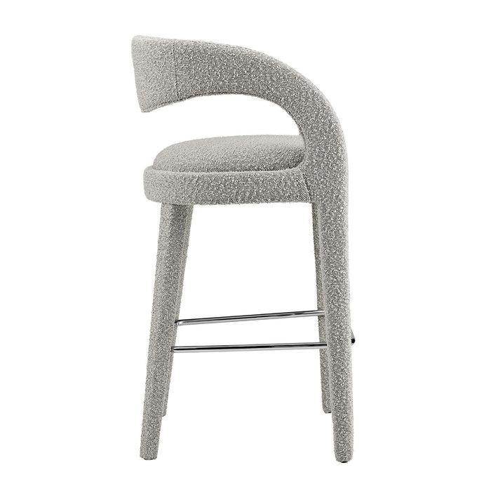 Pinnacle Boucle Upholstered Bar Stool Set of Two